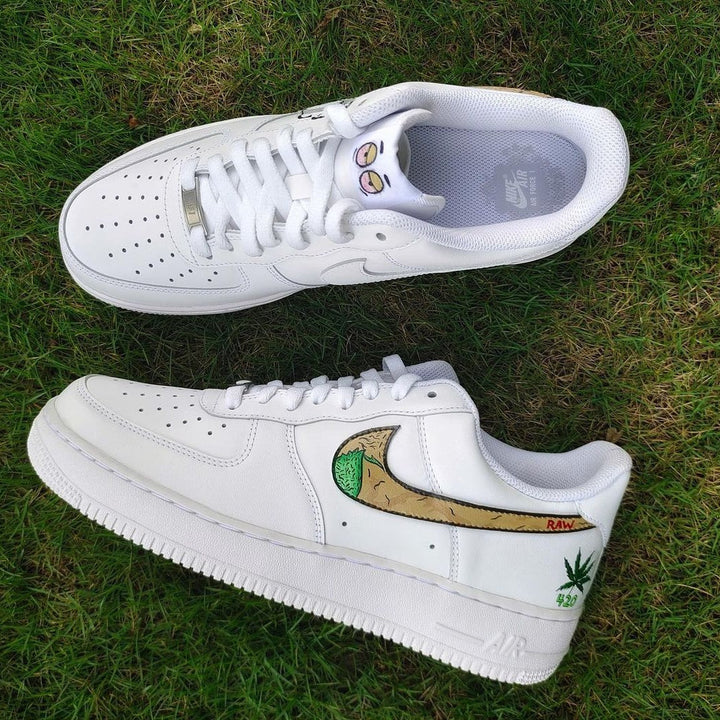 Custom Air Force 1 White Weed And Cigar Patterns