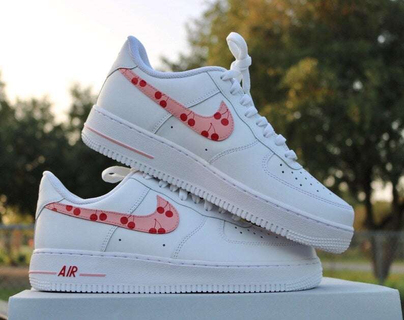 Custom Air Force 1 White with Cherry Pattern