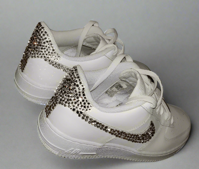 Custom Air Force 1 White With Gold Rhinestones