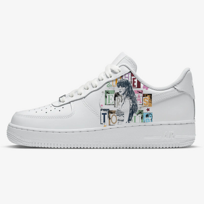Custom Air Force 1 White With Taylor Swift Pattern