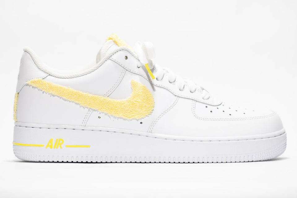 Custom Air Force 1 White Yellow Terry - Cloth Swoosh