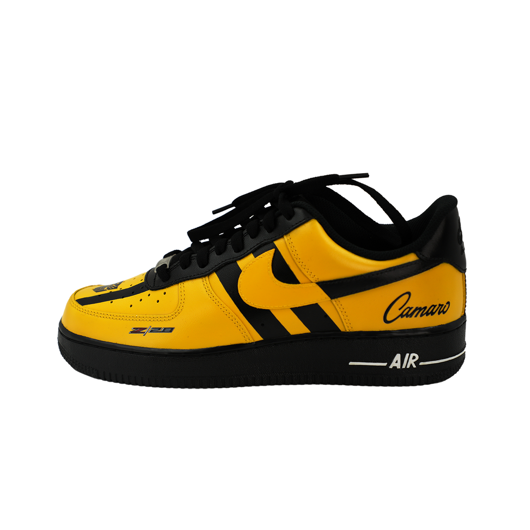 Custom Air Force 1 Yellow Black Stripes Camaro Logo