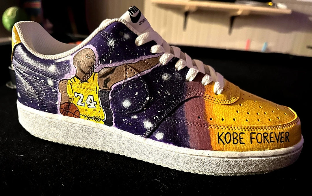 Custom Air Force 1 Yellow Purple Kobe Bryant Tribute