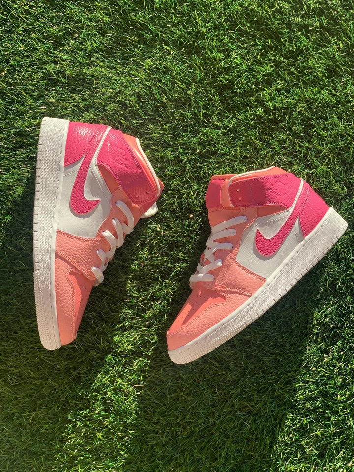 Custom Air Jordan 1 Baby Pink and Magenta Design