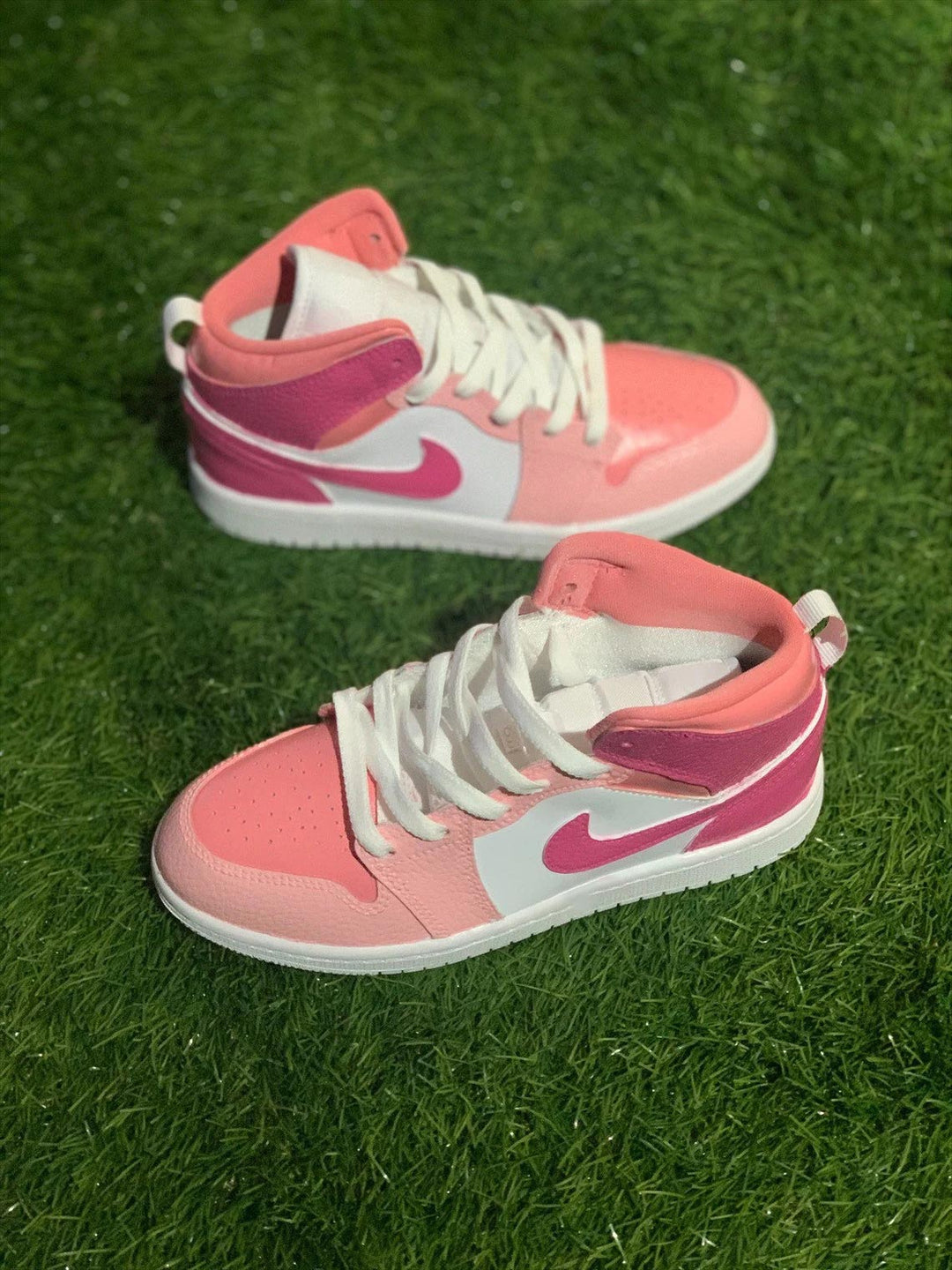 Custom Air Jordan 1 Baby Pink and Magenta Design