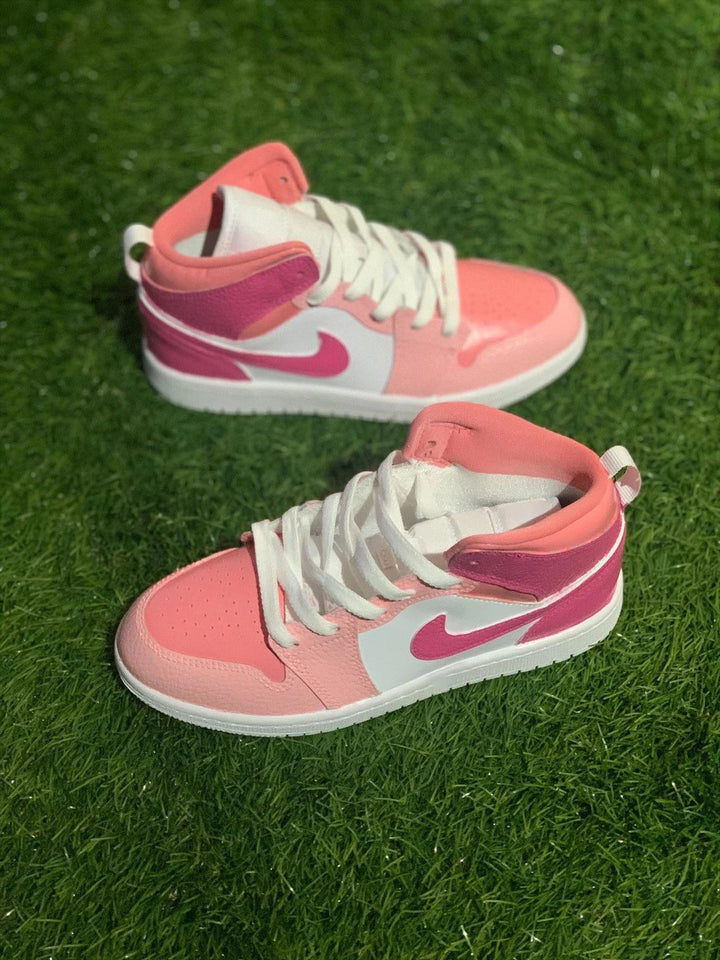Custom Air Jordan 1 Baby Pink and Magenta Design