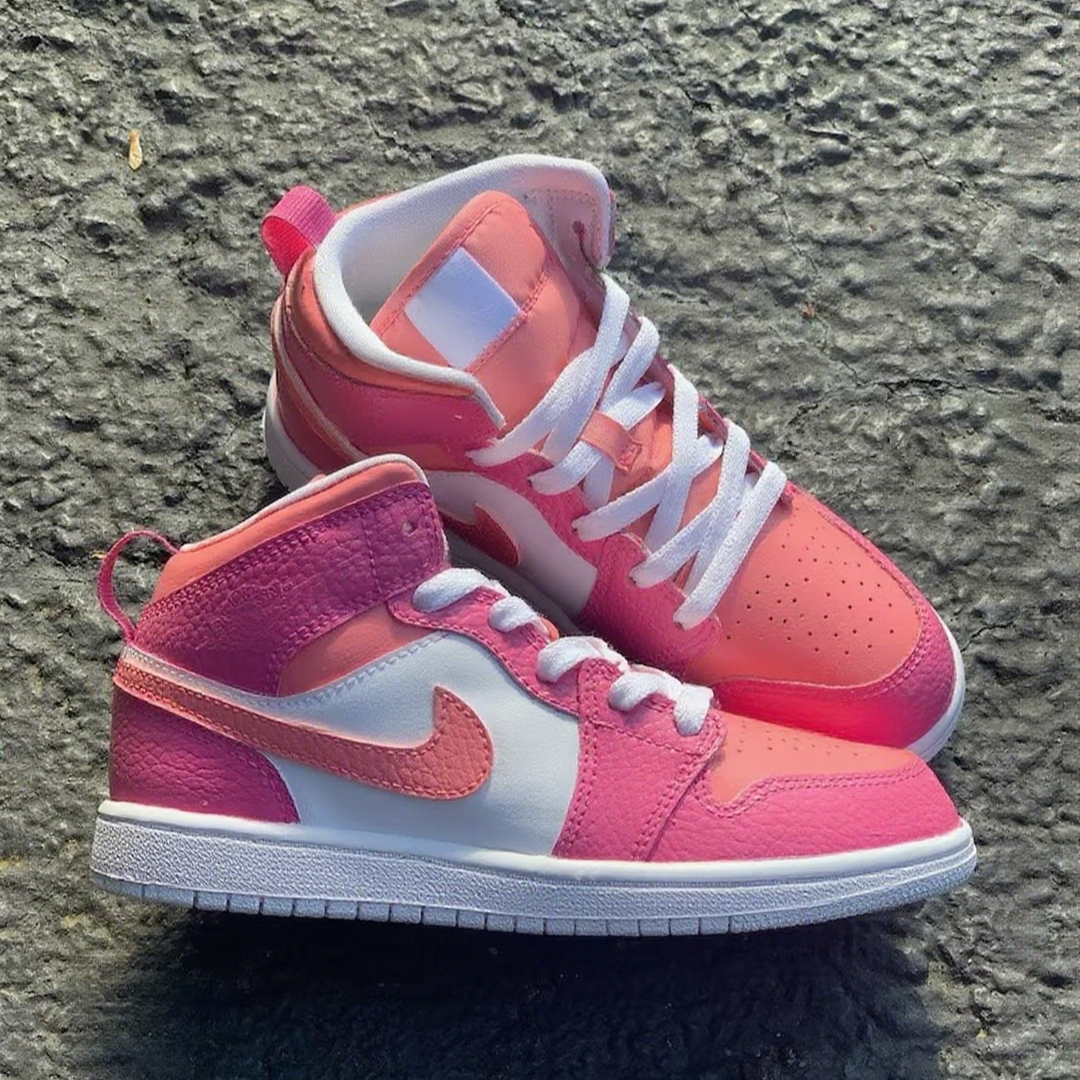 Custom Air Jordan 1 Baby Pink White Design