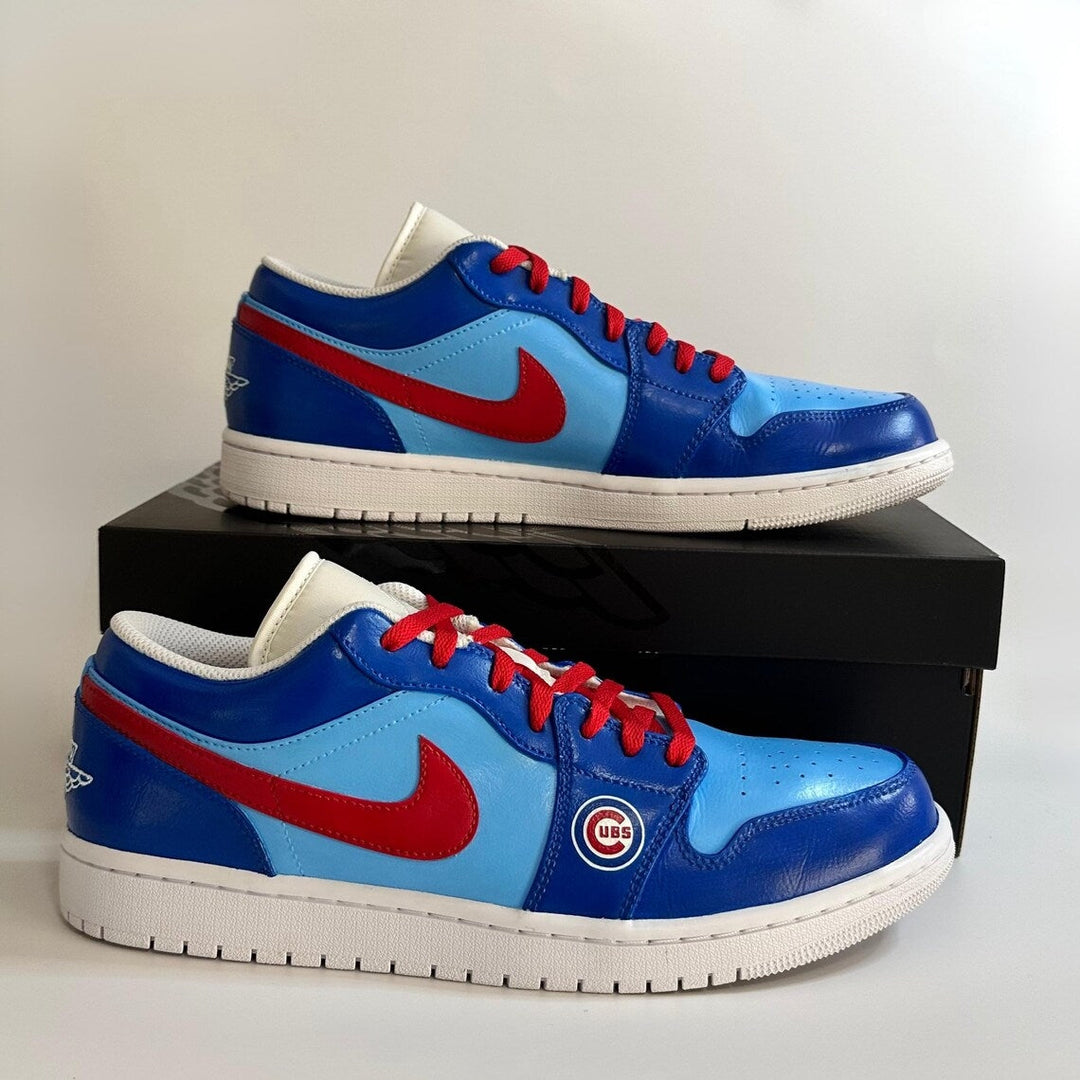 Custom Air Jordan 1 Blue Baby - Blue Red Cubs Theme