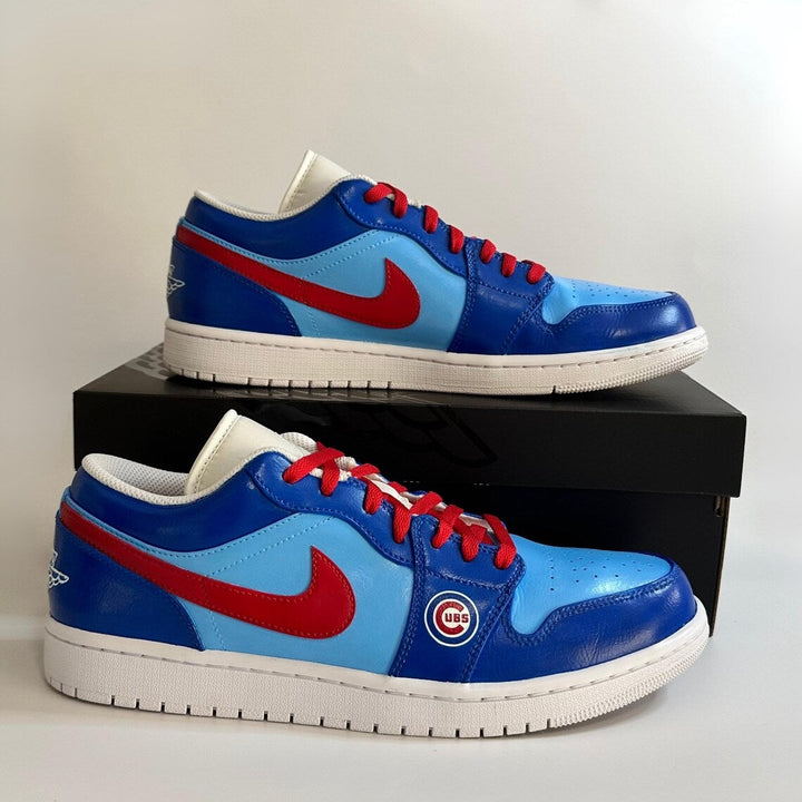 Custom Air Jordan 1 Blue Baby - Blue Red Cubs Theme