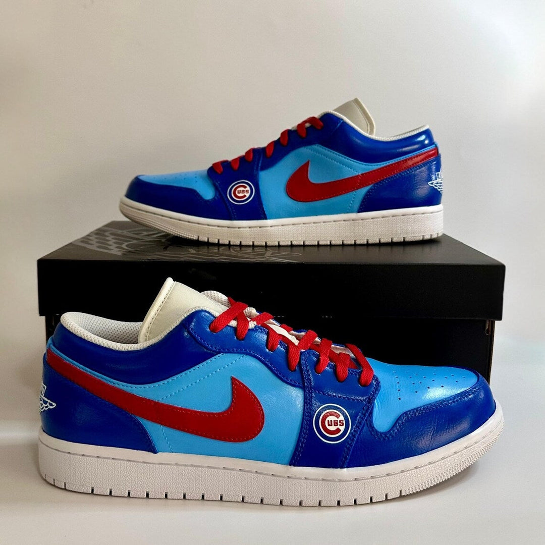 Custom Air Jordan 1 Blue Baby - Blue Red Cubs Theme