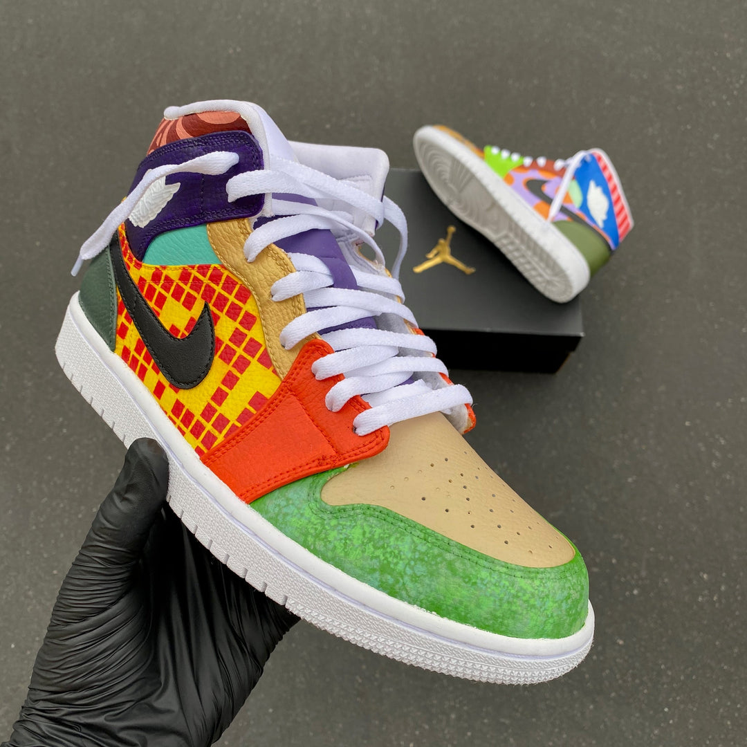 Custom Air Jordan 1 Multicolored With Various Patterns