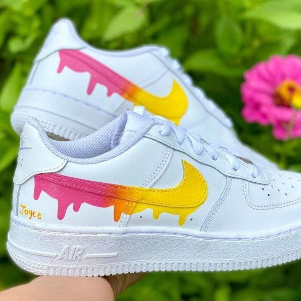 Yellow Pink Drip Custom Air Force 1