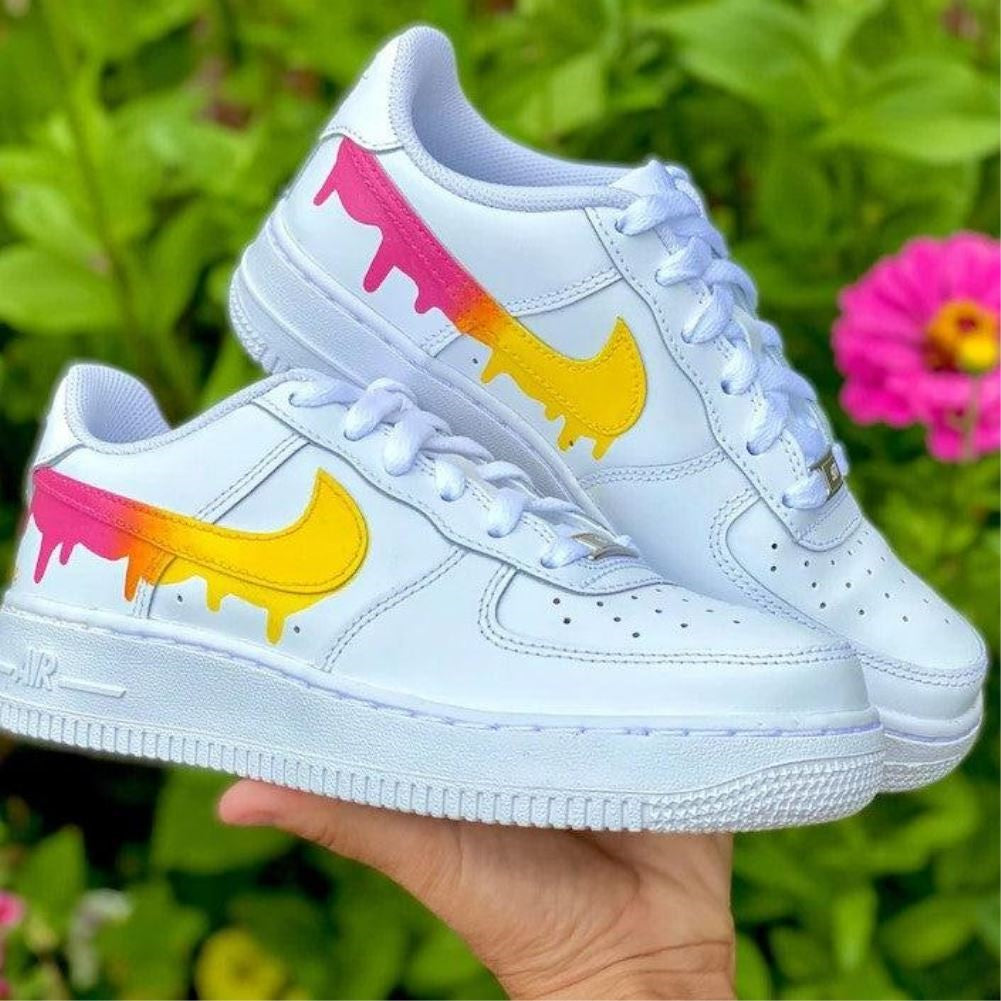 Yellow Pink Drip Custom Air Force 1