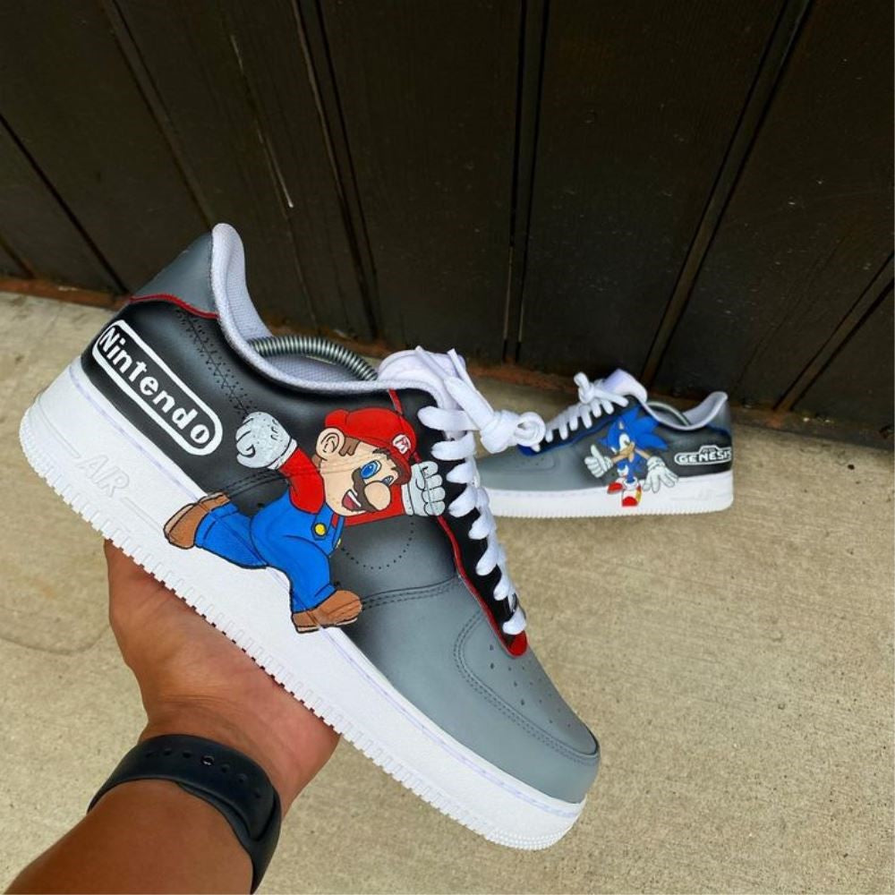 Super Mario Gray Custom Air Force 1