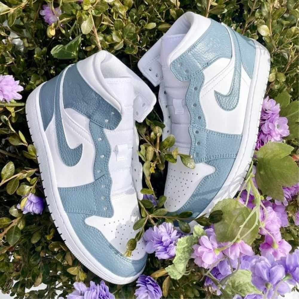 Grey Smooth Custom Air Jordan 1