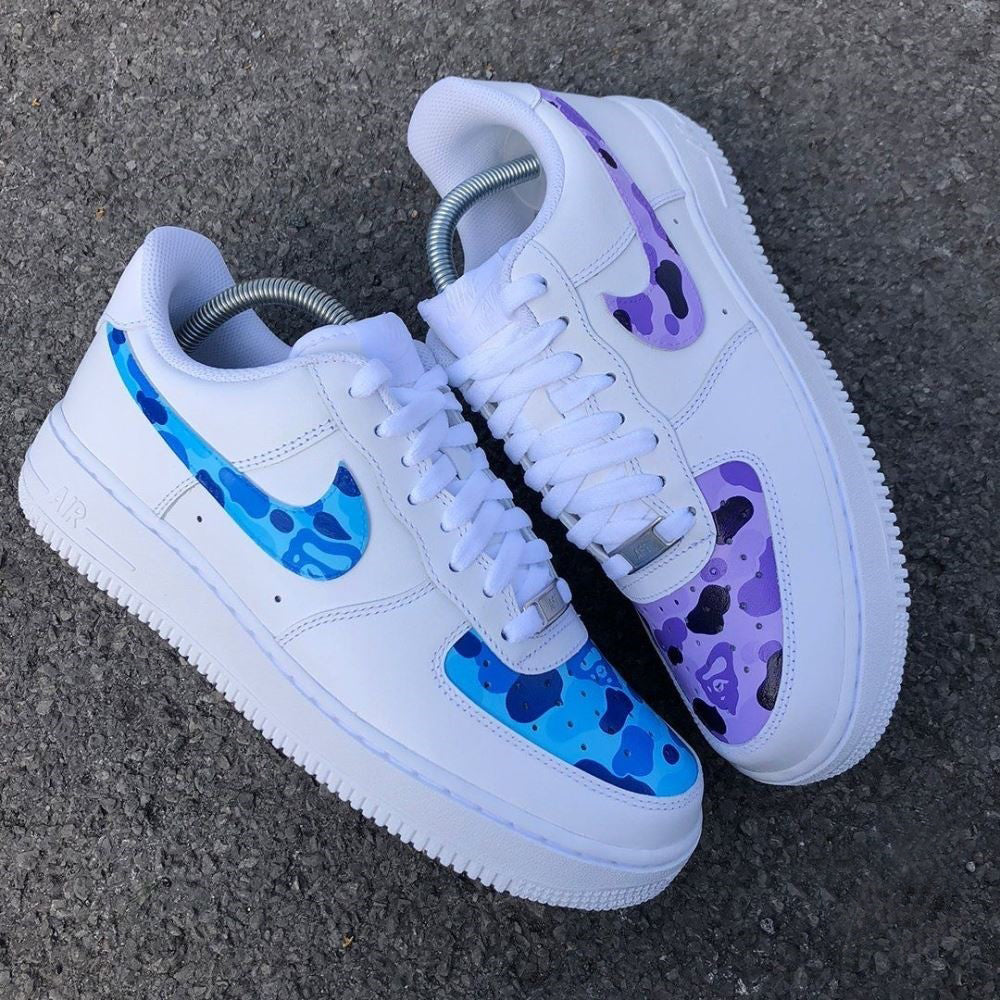 Blue Purple Camouflage Custom Air Force 1