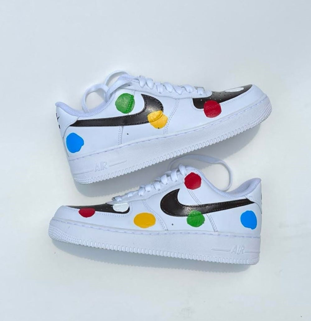 Color Black Swoosh Custom Air Force 1
