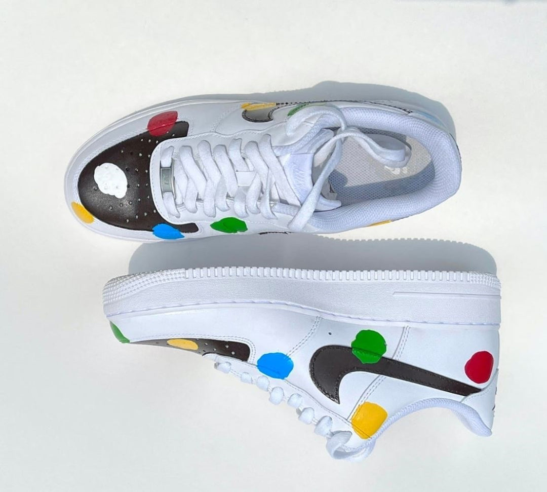 Color Black Swoosh Custom Air Force 1