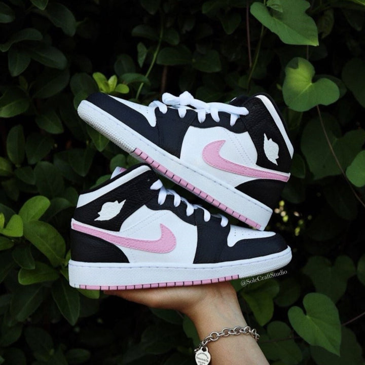 Pink Black Custom Air Jordan 1