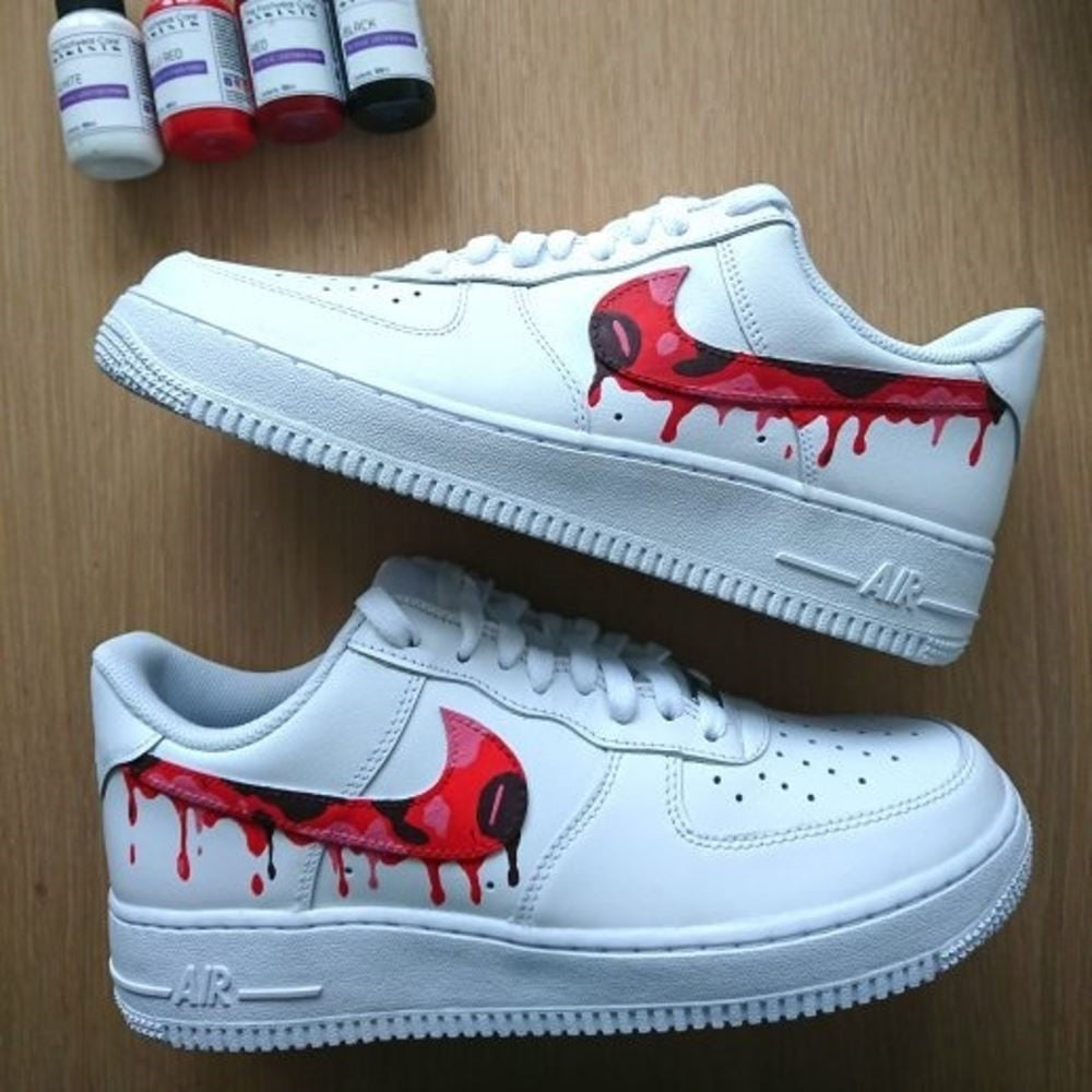 Black Red Drip Custom Air Force 1