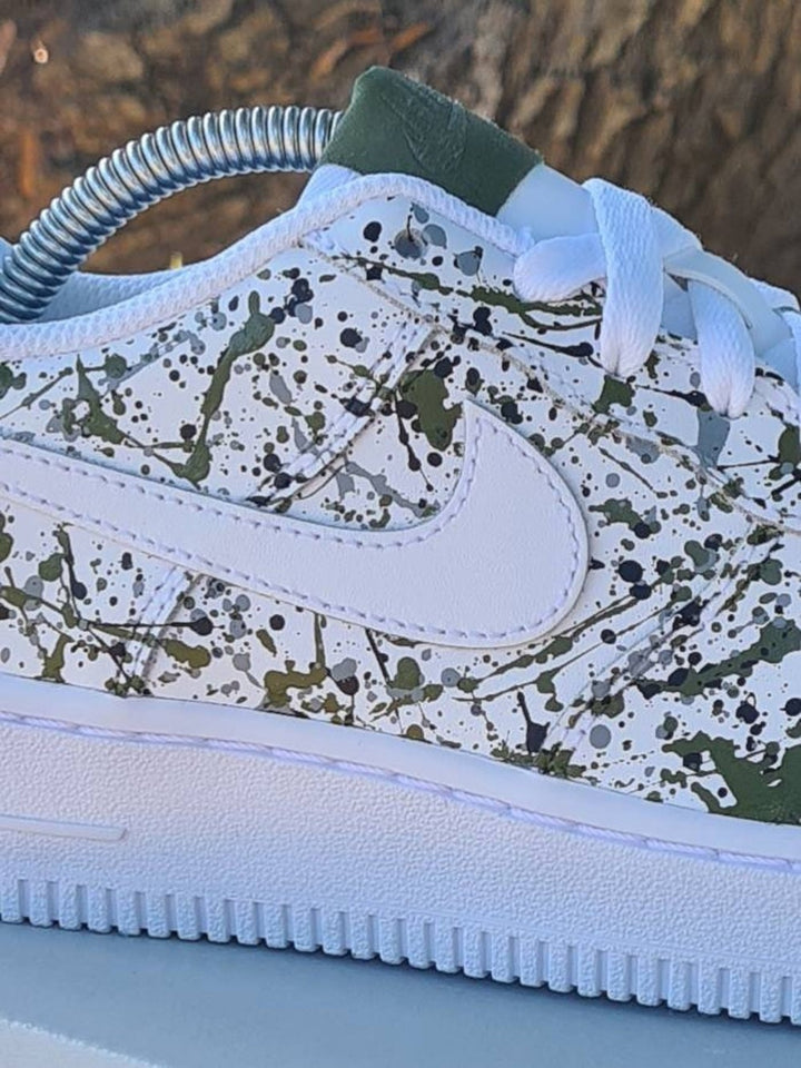 Black White Splash Custom Air Force 1