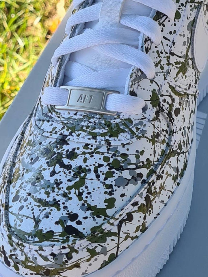 Black White Splash Custom Air Force 1