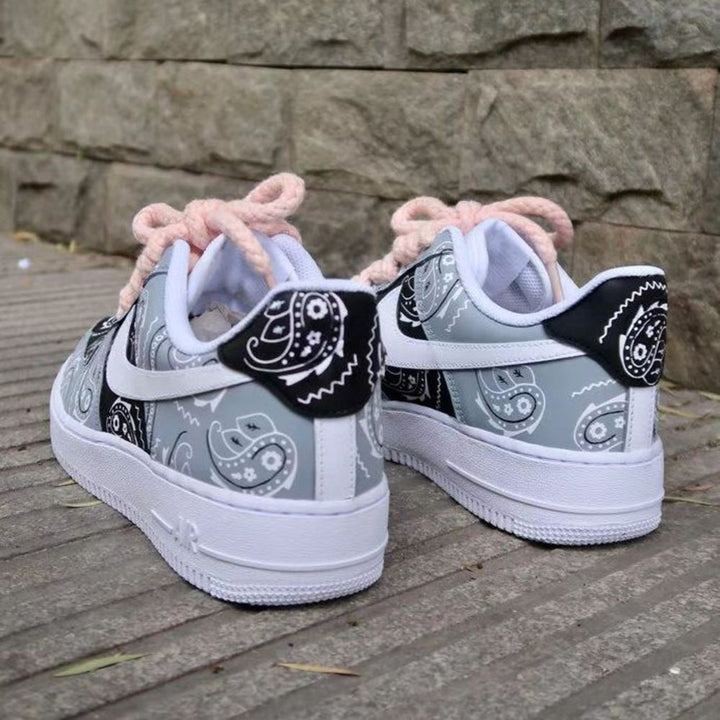 Black Gray Paisley Custom Air Force 1