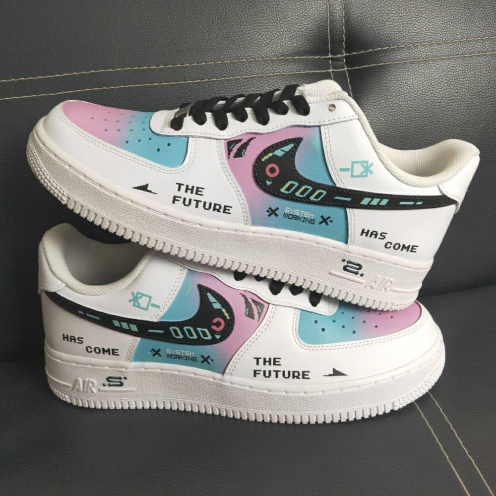 Cyberpunk Pink Blue Custom Air Force 1