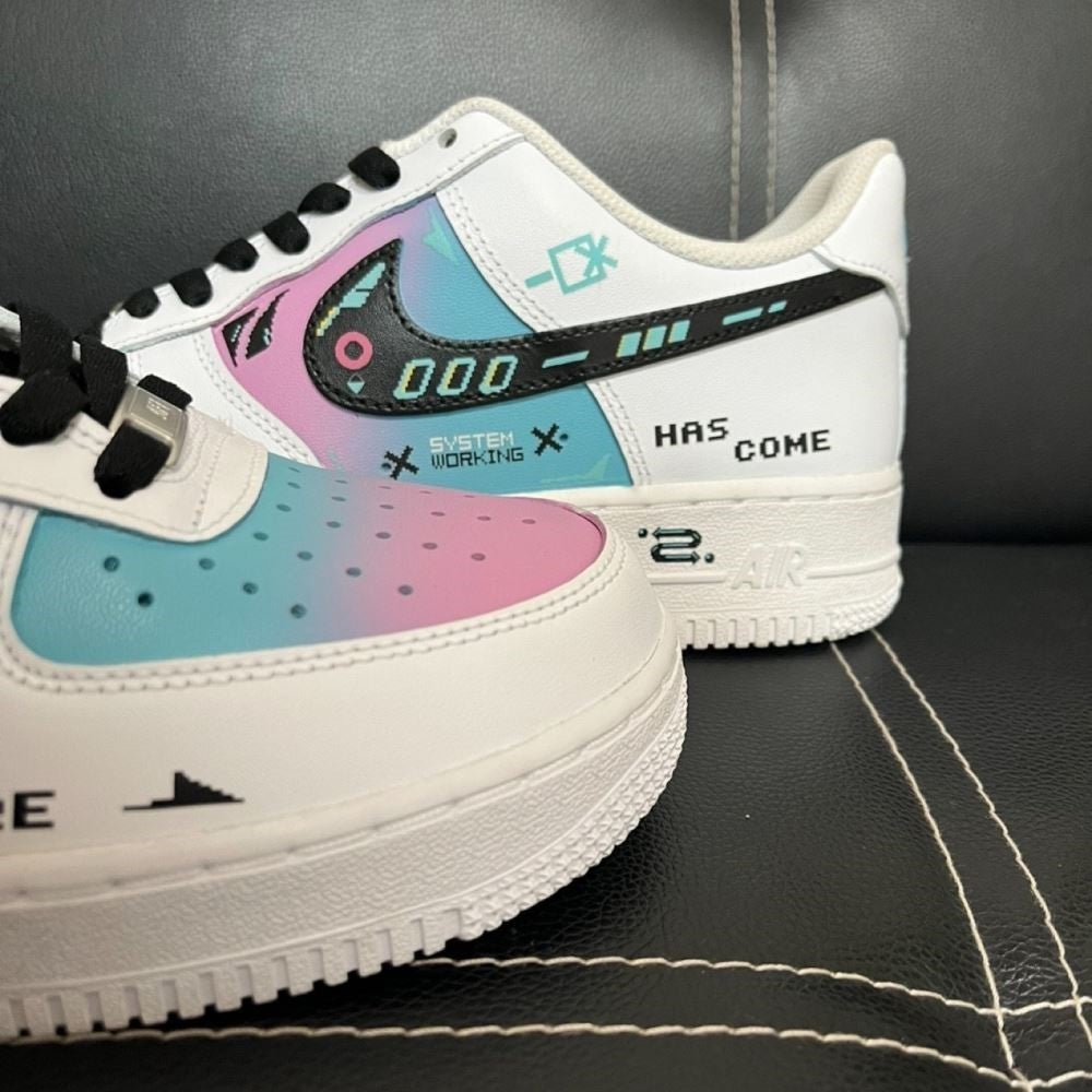 Cyberpunk Pink Blue Custom Air Force 1