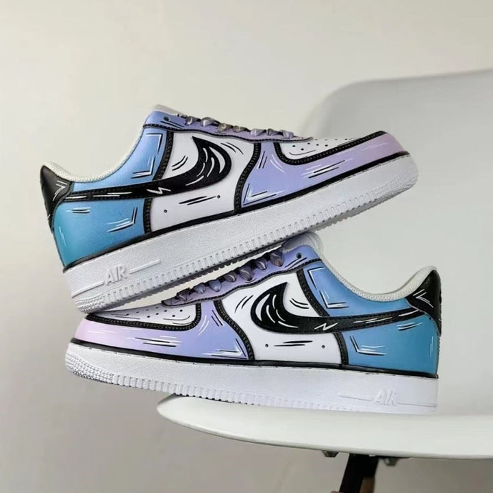 Purple Blue Gradient Cartoon Custom Air Force 1