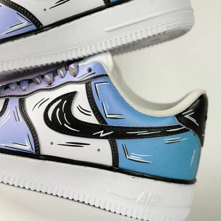 Purple Blue Gradient Cartoon Custom Air Force 1