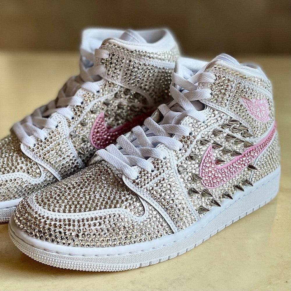 Pink White Diamond Custom Air Jordan 1