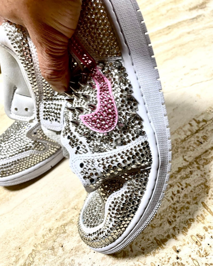 Pink White Diamond Custom Air Jordan 1