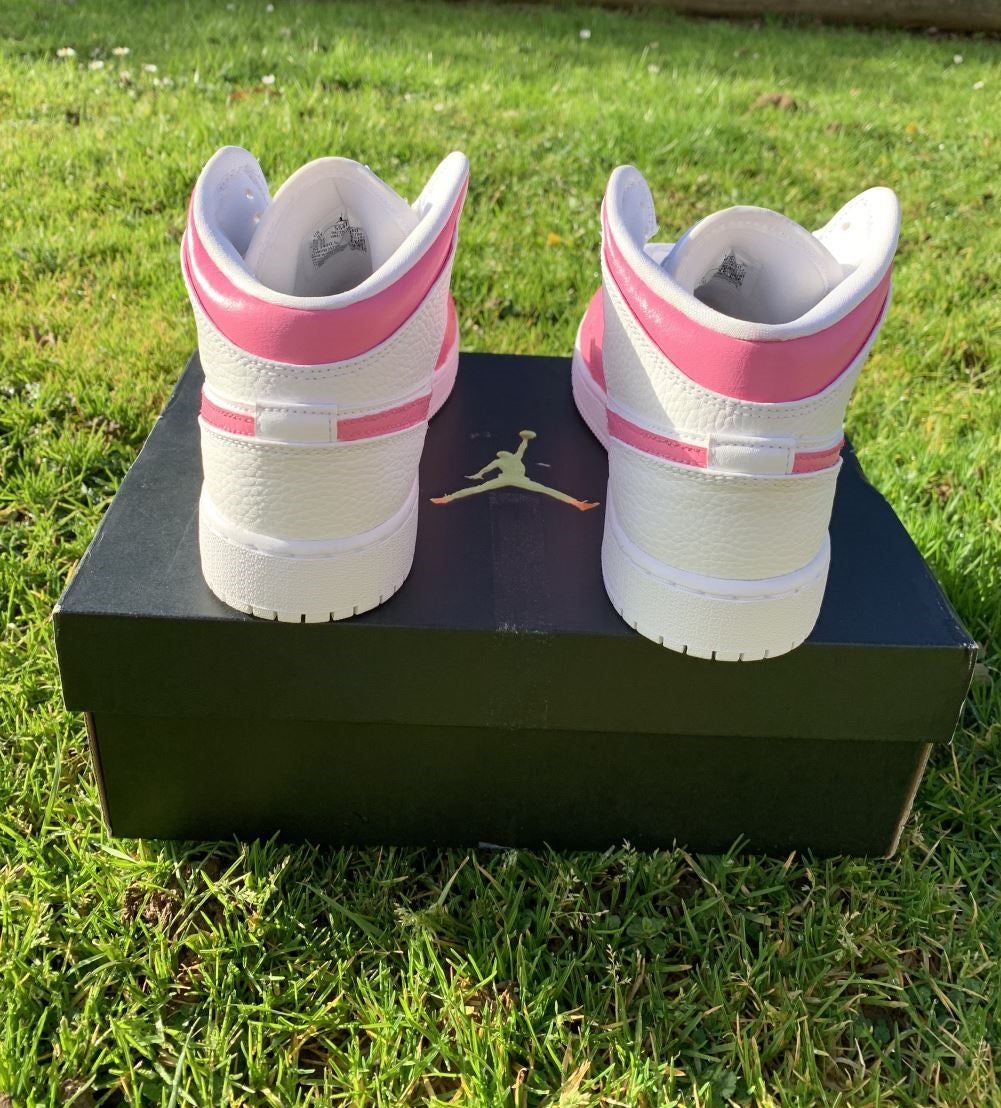 Rose Pink White Custom Air Jordan 1