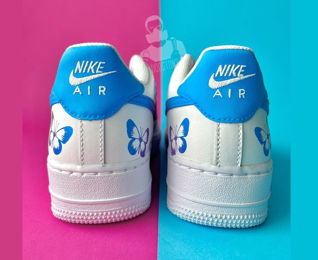 Blue Purple Gradient Butterfly Drip Custom Air Force 1