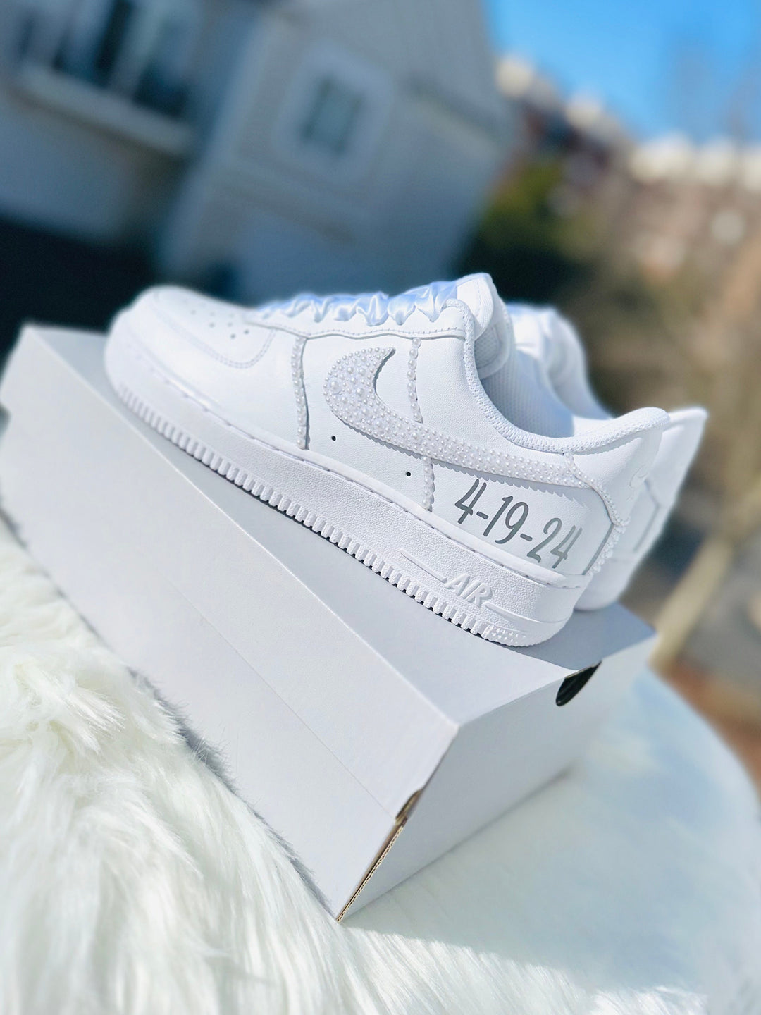 Pearl Diamond Wedding Shoes Custom Air Force 1