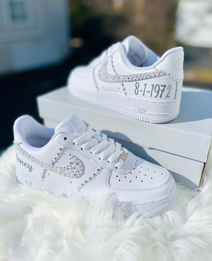 Pearl Diamond Wedding Shoes Custom Air Force 1
