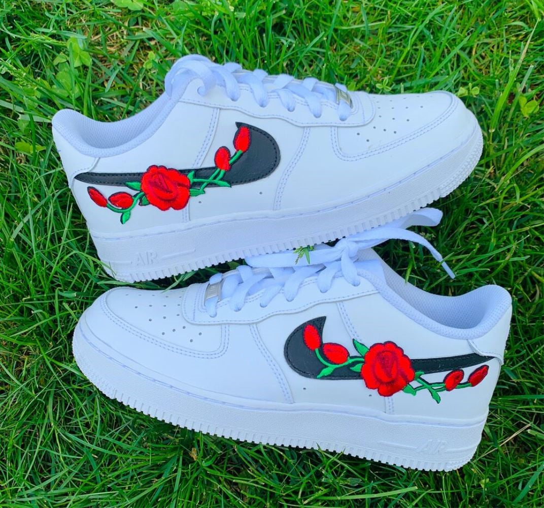 Black Red Rose Custom Air Force 1