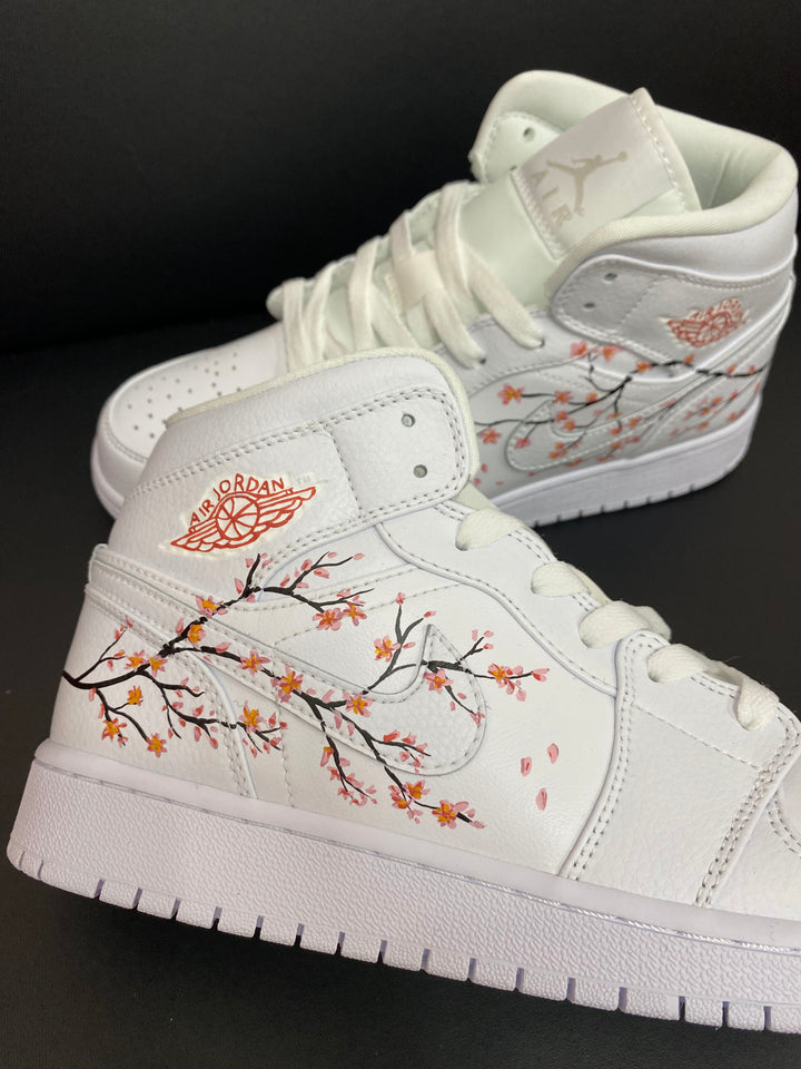 Pink Cherry Blossoms Custom Air Jordan 1