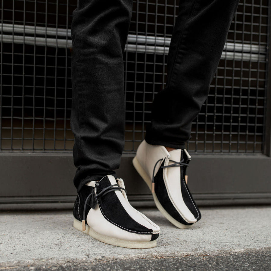 Custom Clarks Black White Casual Leather Shoes