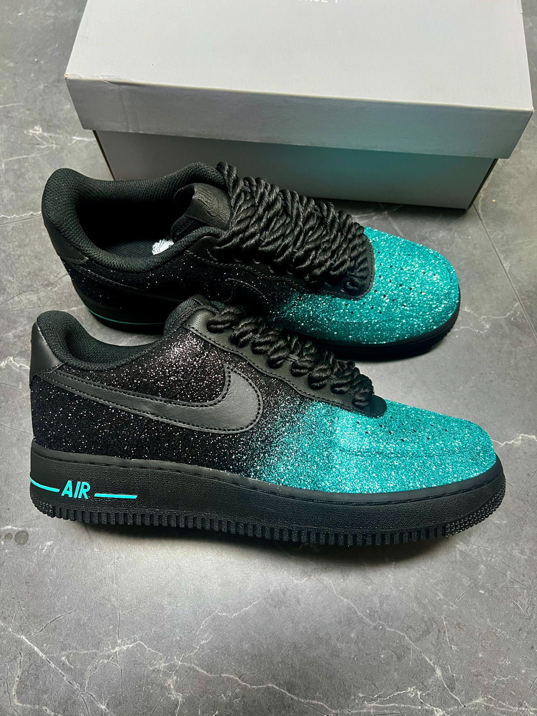 Black Green Glitter Custom Air Force 1