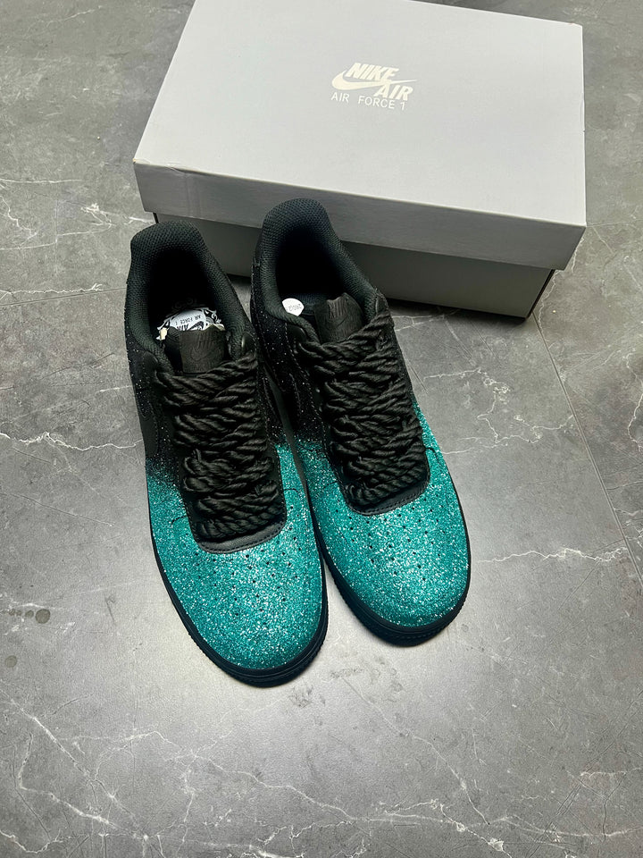 Black Green Glitter Custom Air Force 1