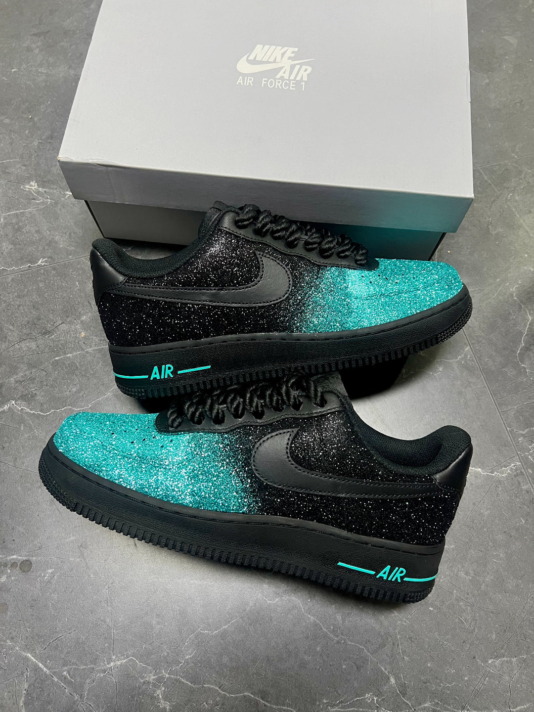 Black Green Glitter Custom Air Force 1