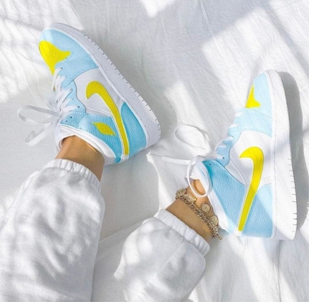 Blue Yellow Custom Air Jordan 1
