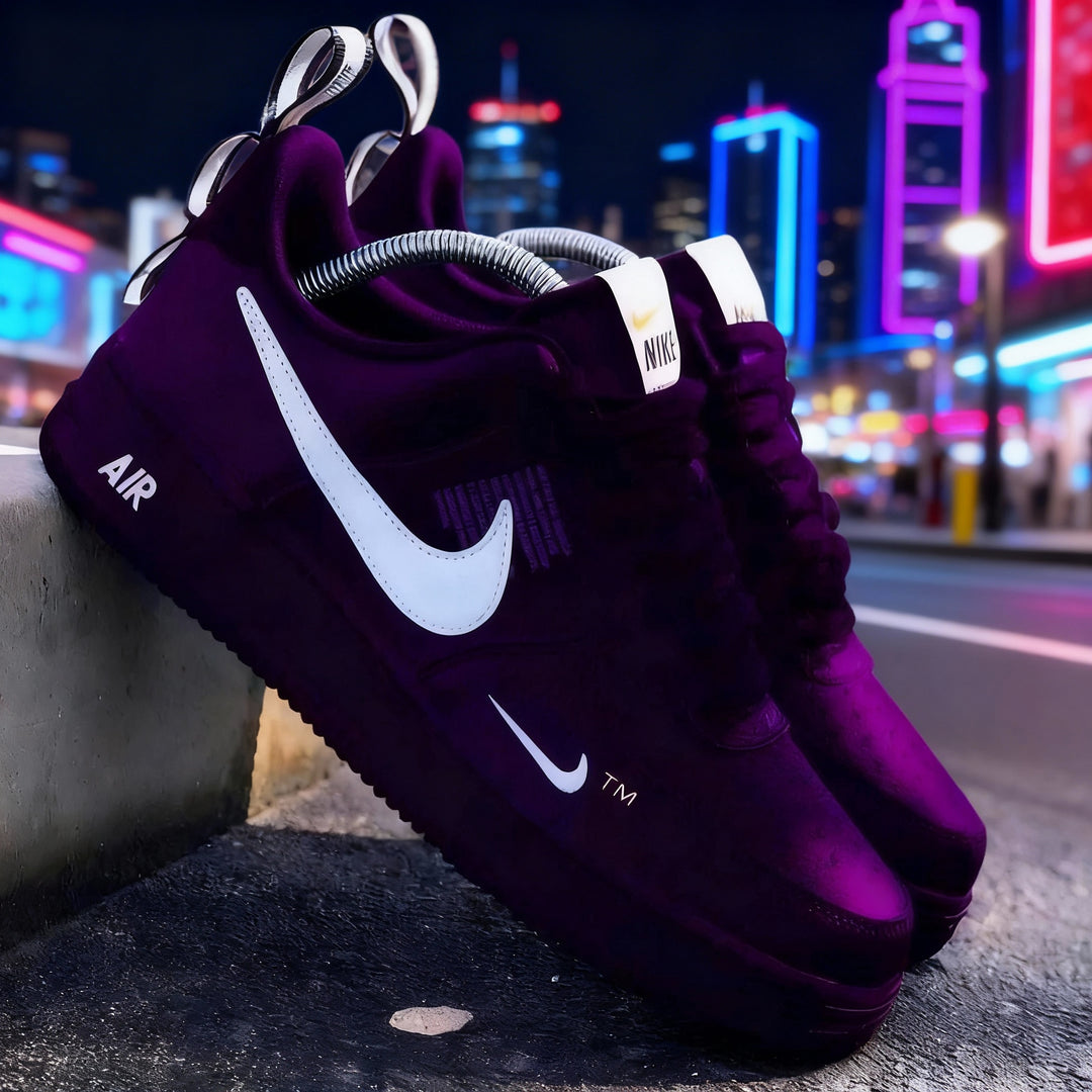 Custom Air Force 1 Purple Black Shoes