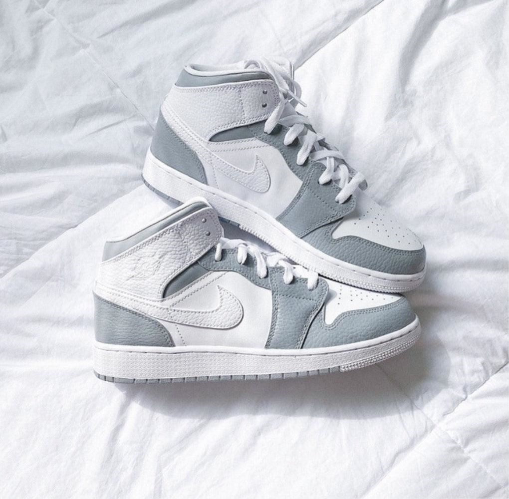 Gray White Custom Air Jordan 1