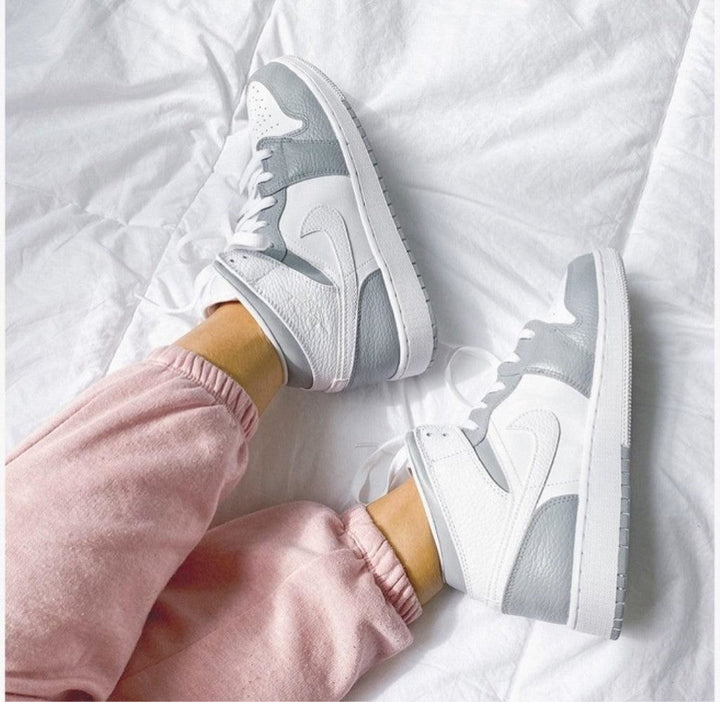 Gray White Custom Air Jordan 1