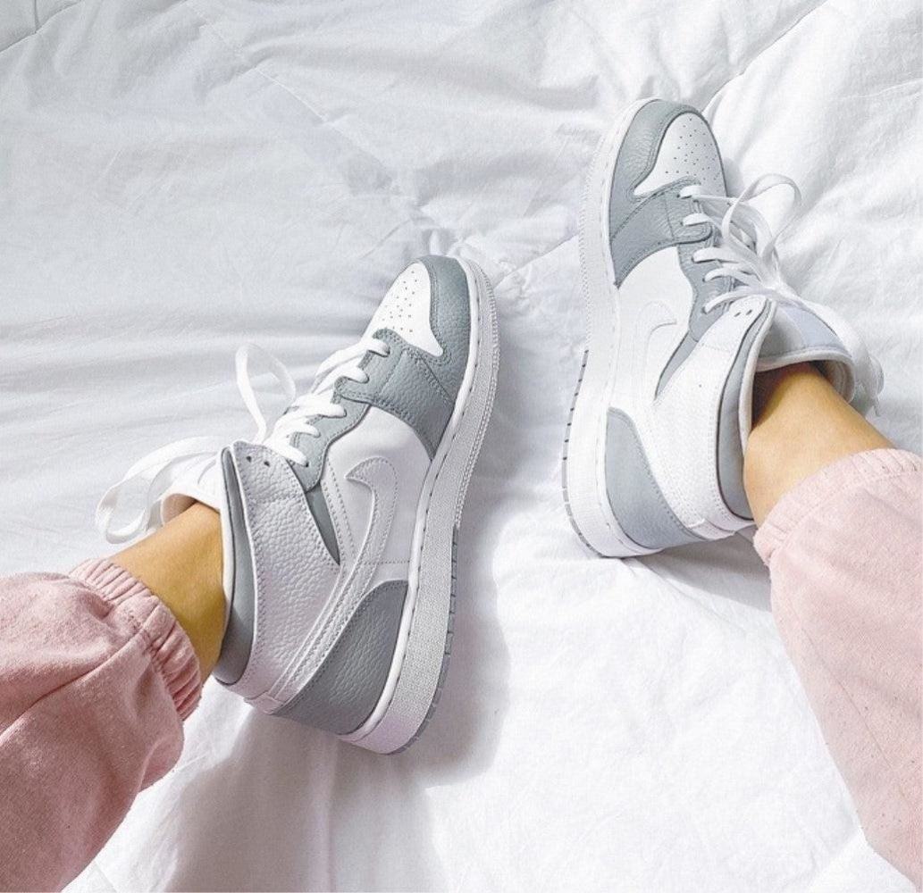 Gray White Custom Air Jordan 1