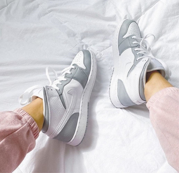Gray White Custom Air Jordan 1