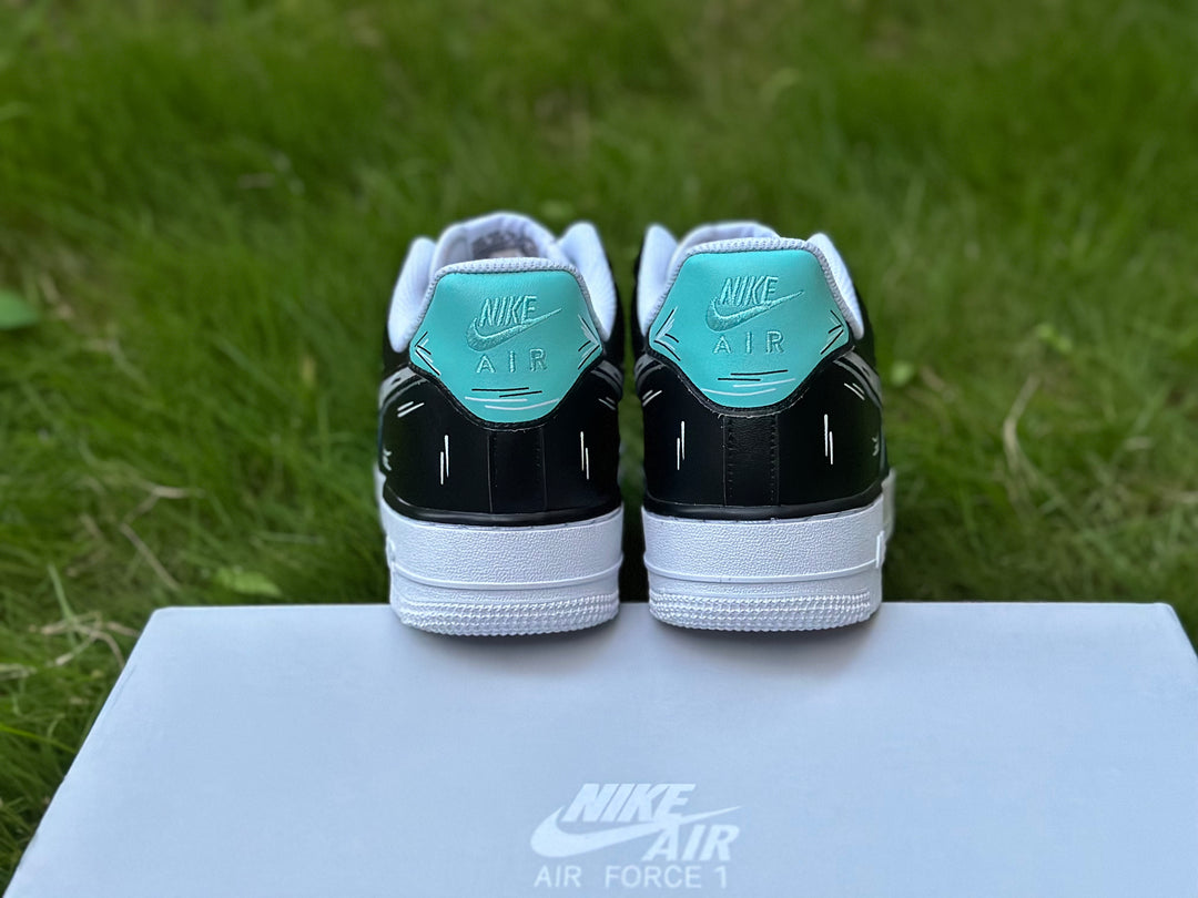 Custom Air Force 1 Blue Black Cartoon